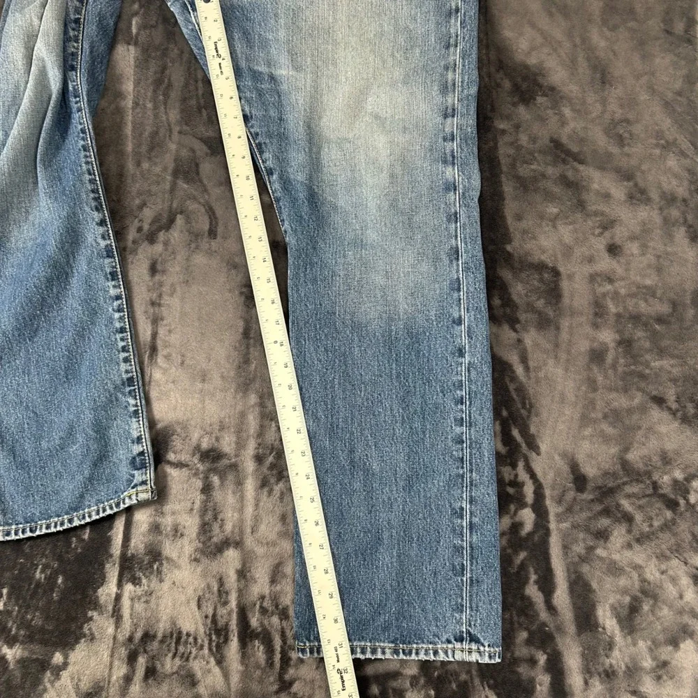 Polo Ralph Lauren Jeans Mens 42x32 Blue Straight Leg Distressed Denim